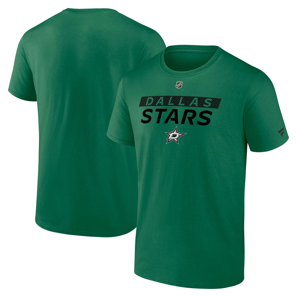 T-shirt Fanatics Kelly Green Authentic Pro Core pour homme des Dallas Stars