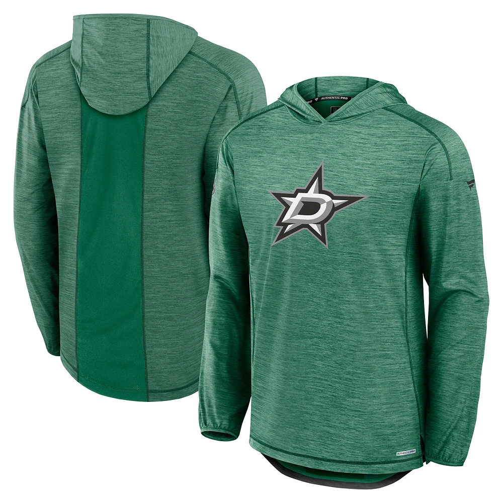 Men's Fanatics  Kelly Green Dallas Stars Authentic Pro Rink Lightweight Pullover Hoodie