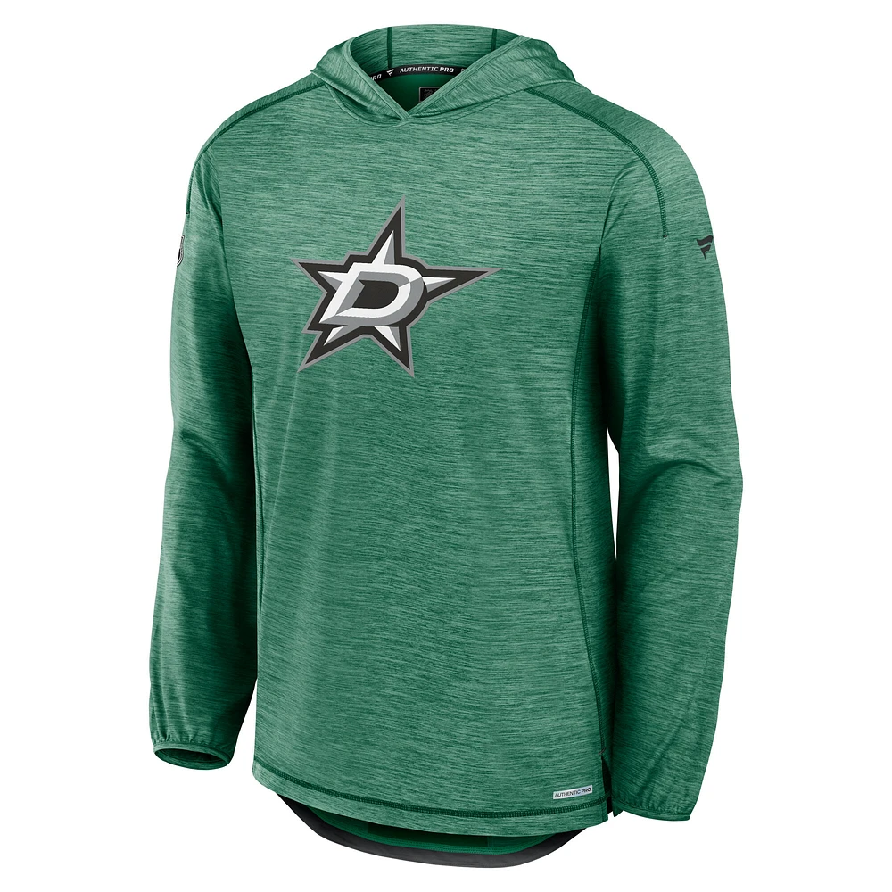 Men's Fanatics  Kelly Green Dallas Stars Authentic Pro Rink Lightweight Pullover Hoodie