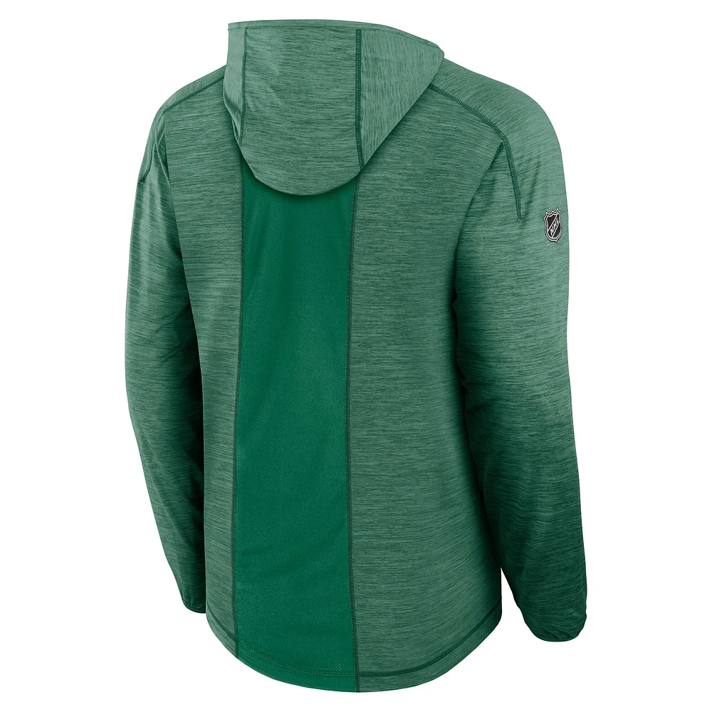 Men's Fanatics  Kelly Green Dallas Stars Authentic Pro Rink Lightweight Pullover Hoodie