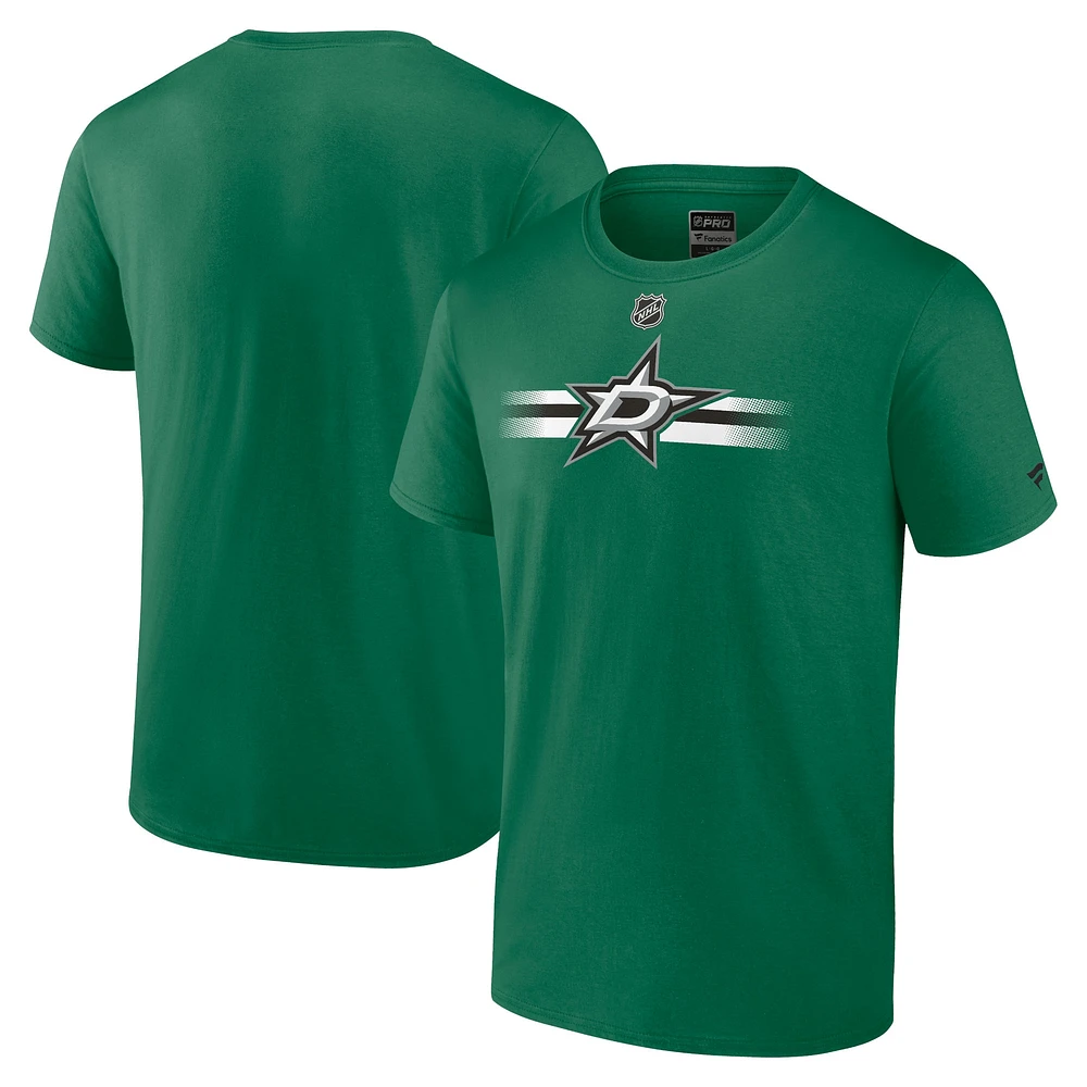 T-shirt secondaire professionnel authentique des Stars de Dallas Kelly Green Fanatics pour hommes