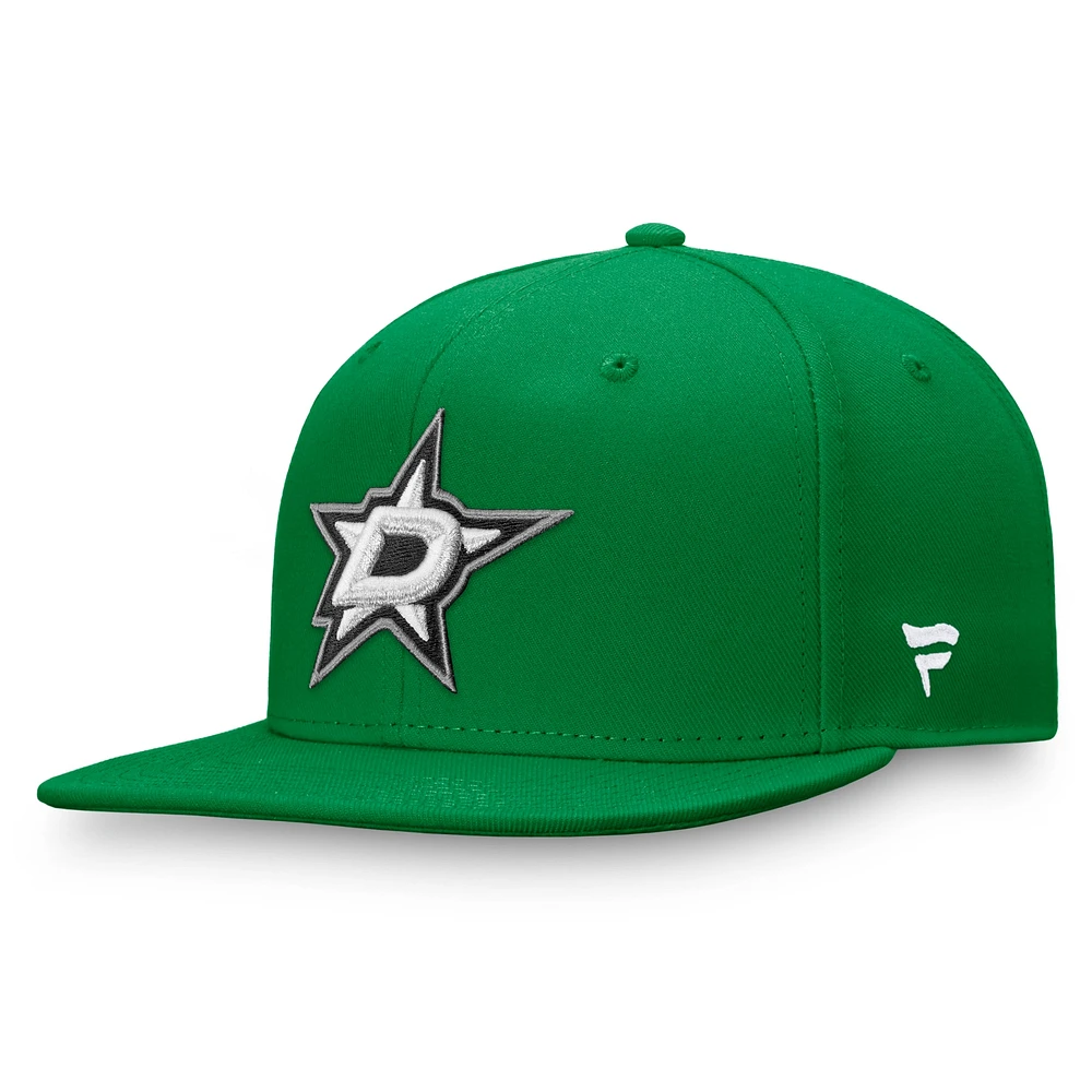 Casquette Snapback à logo principal Dallas Stars Kelly Green Fanatics pour hommes