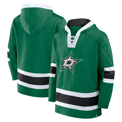 Men's Fanatics  Kelly Green Dallas Stars Inside Line Fleece Pullover Hoodie