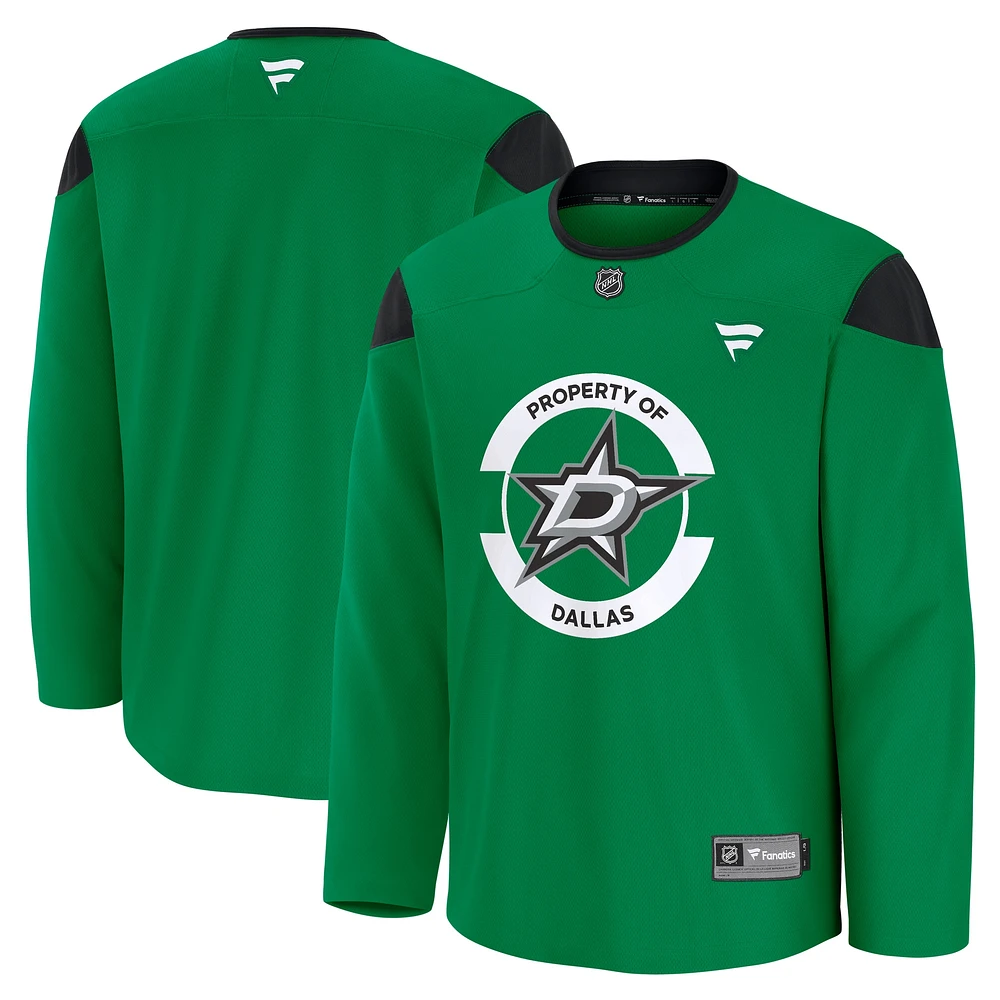 Maillot d'entraînement de l'équipe Dallas Stars Kelly Green Fanatics pour hommes