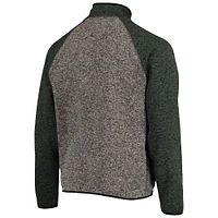 veste G-III Sports by Carl Banks pour hommes, anthracite/vert Kelly, Dallas Stars Switchback Transitional Raglan, entièrement zippée