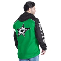 Men's G-III Sports by Carl Banks Kelly Green/Black Dallas Stars Lateral Half-Zip Hoodie Jacket