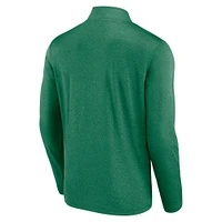 Men's  Heather Kelly Green Dallas Stars Head-to-Head Raglan Quarter-Zip Top