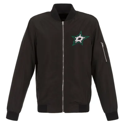 Dallas Stars JH Design Lightweight Nylon Bomber Jacket - Black