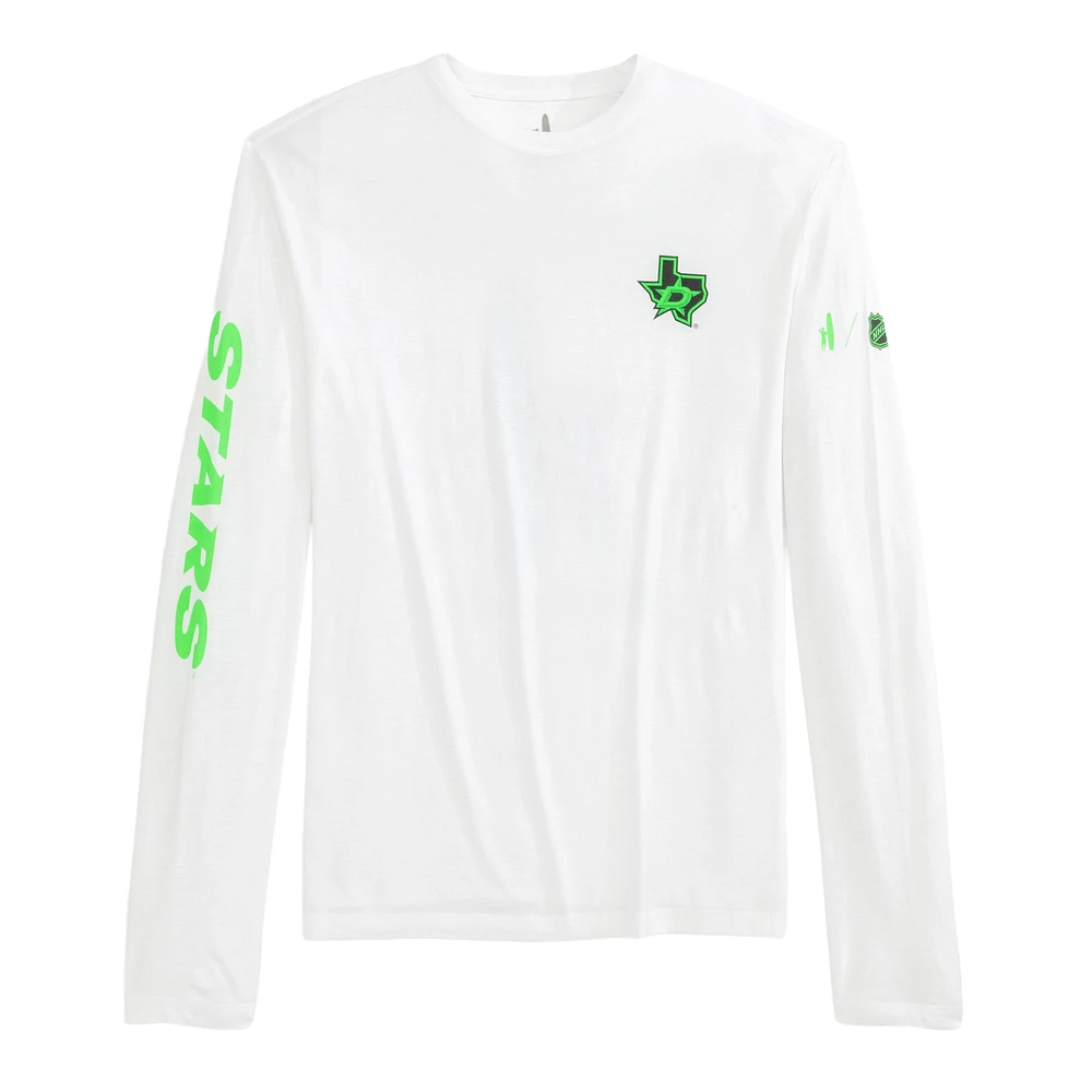 T-shirt à manches longues Adam Dallas Stars blanc Johnnie-O pour homme