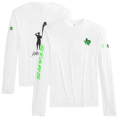 T-shirt à manches longues Adam Dallas Stars blanc Johnnie-O pour homme