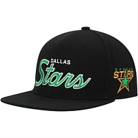 Men's Mitchell & Ness Black Dallas Stars Core Team Script 2.0 Snapback Hat