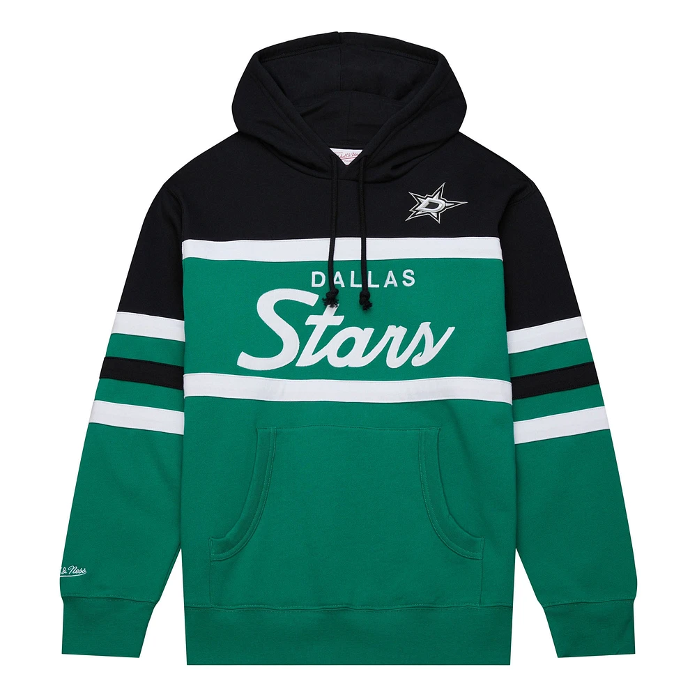 Men's Mitchell & Ness Kelly Green/Black Dallas Stars Head Coach Pullover Hoodie
