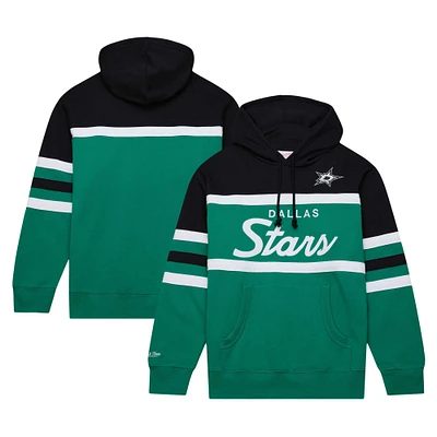 Men's Mitchell & Ness Kelly Green/Black Dallas Stars Head Coach Pullover Hoodie