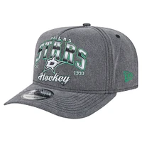 Men's New Era  Charcoal Dallas Stars Throwback Washed A-Frame Pre-Curved 9FIFTY Snapback Hat
