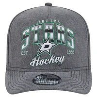 Men's New Era  Charcoal Dallas Stars Throwback Washed A-Frame Pre-Curved 9FIFTY Snapback Hat