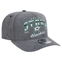 Men's New Era  Charcoal Dallas Stars Throwback Washed A-Frame Pre-Curved 9FIFTY Snapback Hat