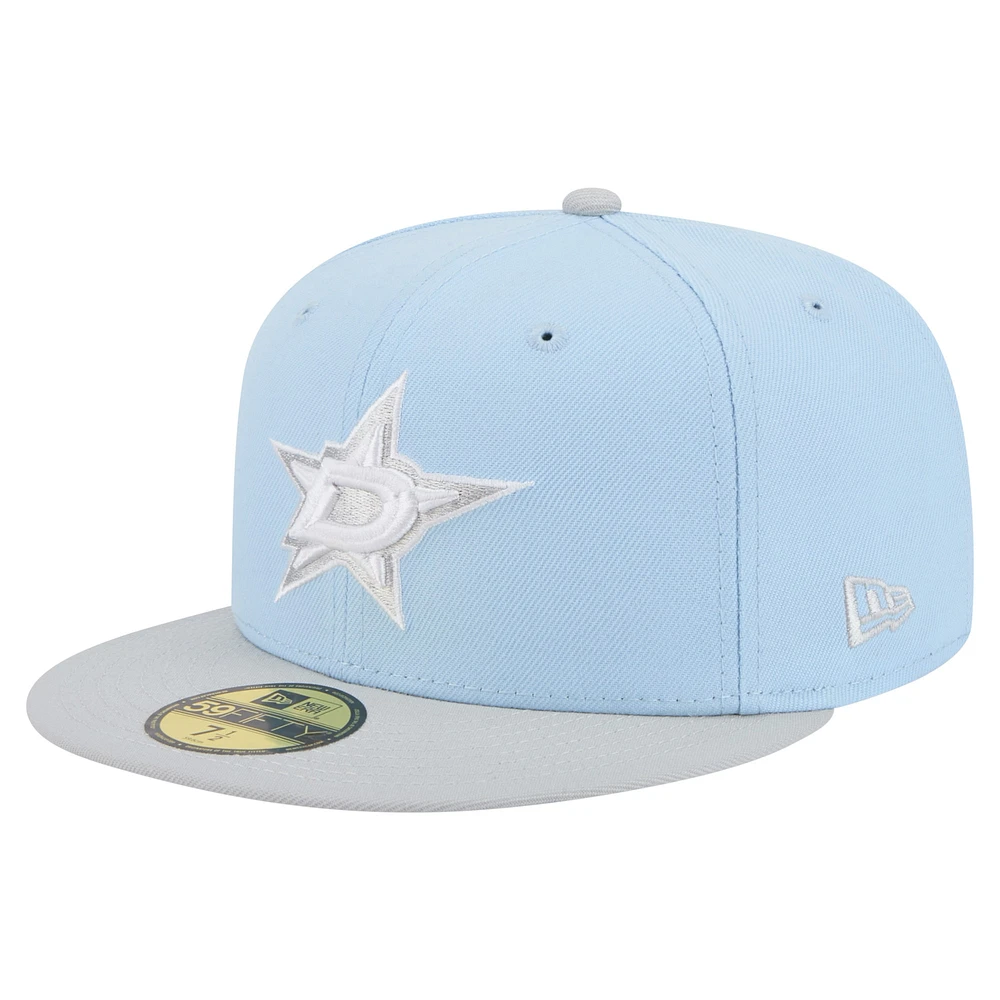 Men's New Era  Light Blue/Gray Dallas Stars Color Pack Two-Tone 59FIFTY Fitted Hat