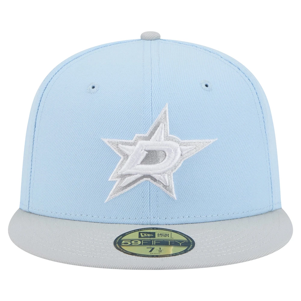 Men's New Era  Light Blue/Gray Dallas Stars Color Pack Two-Tone 59FIFTY Fitted Hat