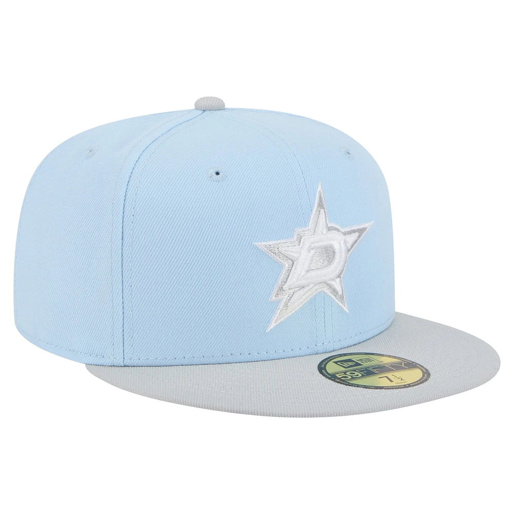 Men's New Era  Light Blue/Gray Dallas Stars Color Pack Two-Tone 59FIFTY Fitted Hat