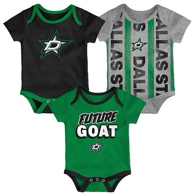 Lot de trois bodies pour nouveau-né des Dallas Stars Loyal Buddies