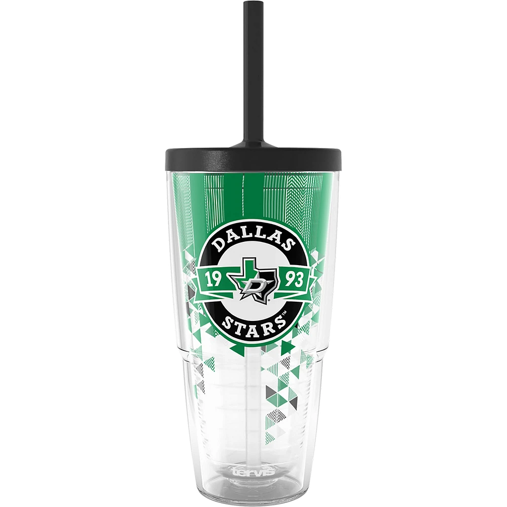 Gobelet classique Tervis Dallas Stars Shatter de 24 oz avec couvercle à paille