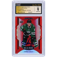 Thomas Harley Dallas Stars Autographed 2020-21 Upper Deck Allure Red Rainbow #145 CGC Fanatics Witnessed Authenticated 9/10 Rookie Card
