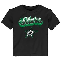 Toddler Black Dallas Stars Bubbly Script T-Shirt