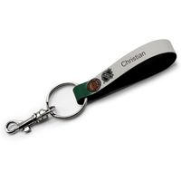 White Dallas Stars Personalized Leather Loop Keychain