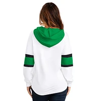 T-shirt à capuche manches longues et lacets G-III 4Her by Carl Banks pour femme, blanc, Dallas Stars Goal Zone