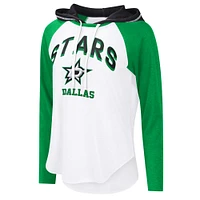 Women's G-III 4Her by Carl Banks  White Dallas Stars VIP Raglan Long Sleeve Hoodie T-Shirt