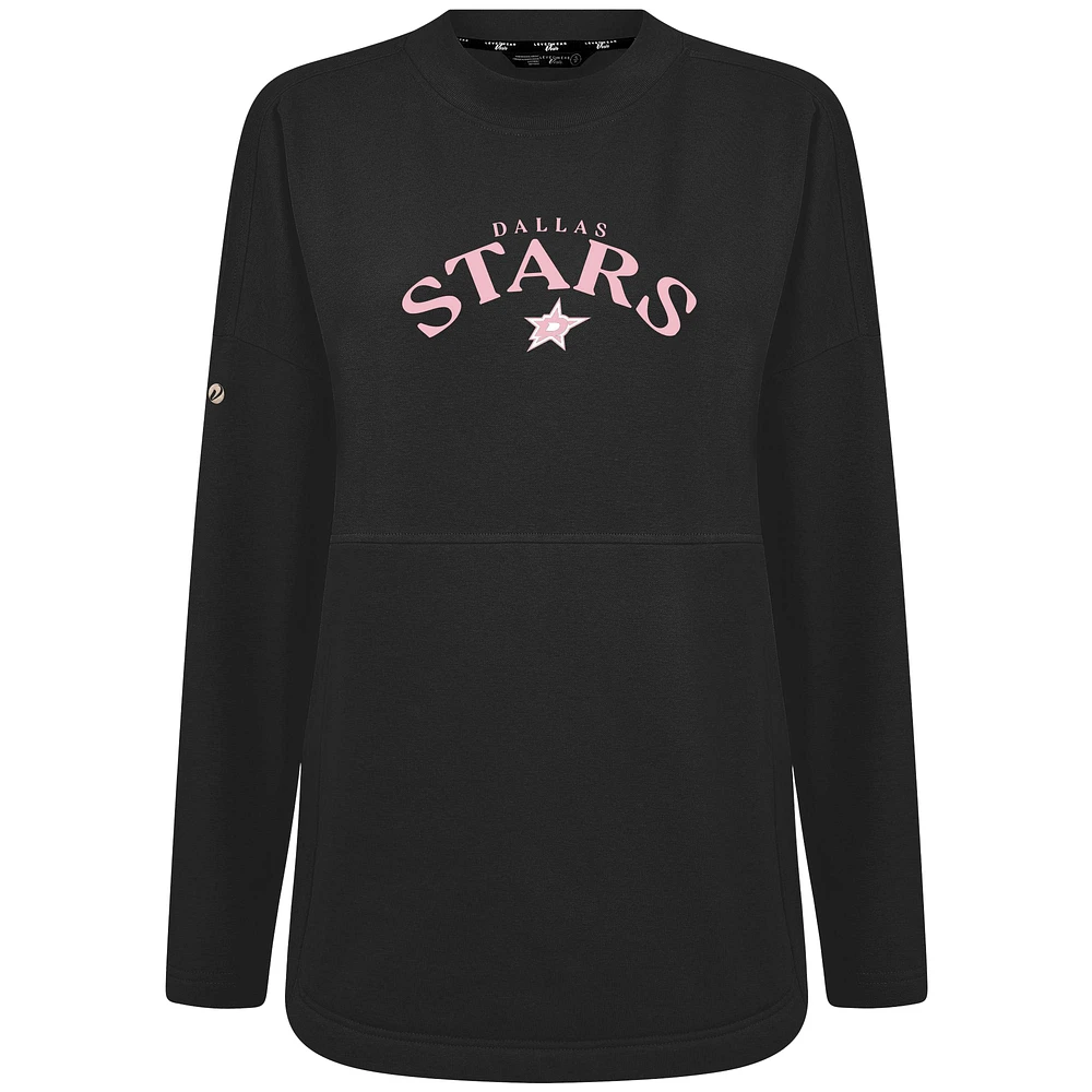 Women's Levelwear  Black Dallas Stars Mother's Day Beaudry Arched Pullover Sweatshirt
