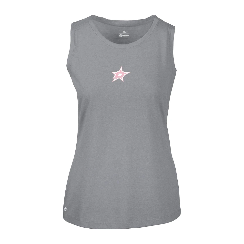 Women's Levelwear  Gray Dallas Stars Mother's Day Macy Core Logo Tank Top