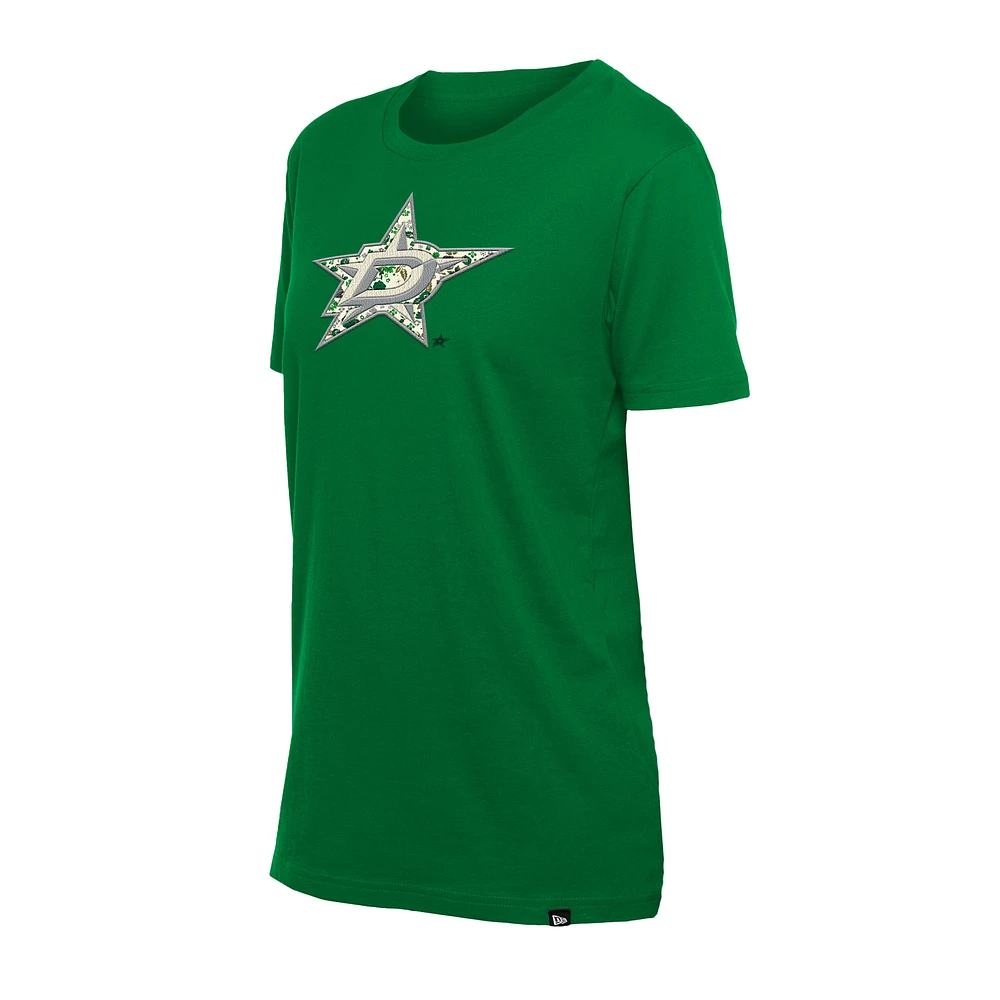 T-shirt à imprimé floral Dallas Stars Glam Game de New Era pour femme, vert