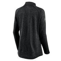 Women's Black/Heathered Charcoal Dallas Stars Authentic Pro Travel & Training Raglan Quarter-Zip Jacket