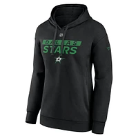 Women's Fanatics  Black Dallas Stars Authentic Pro Core Primary Fleece Pullover Hoodie