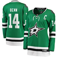 Women's Fanatics Jamie Benn Kelly Green Dallas Stars Captain Patch Home Breakaway Player Jersey