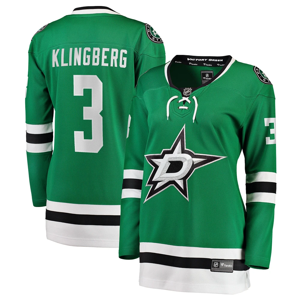 Women's Fanatics John Klingberg Kelly Green Dallas Stars Breakaway Player Jersey