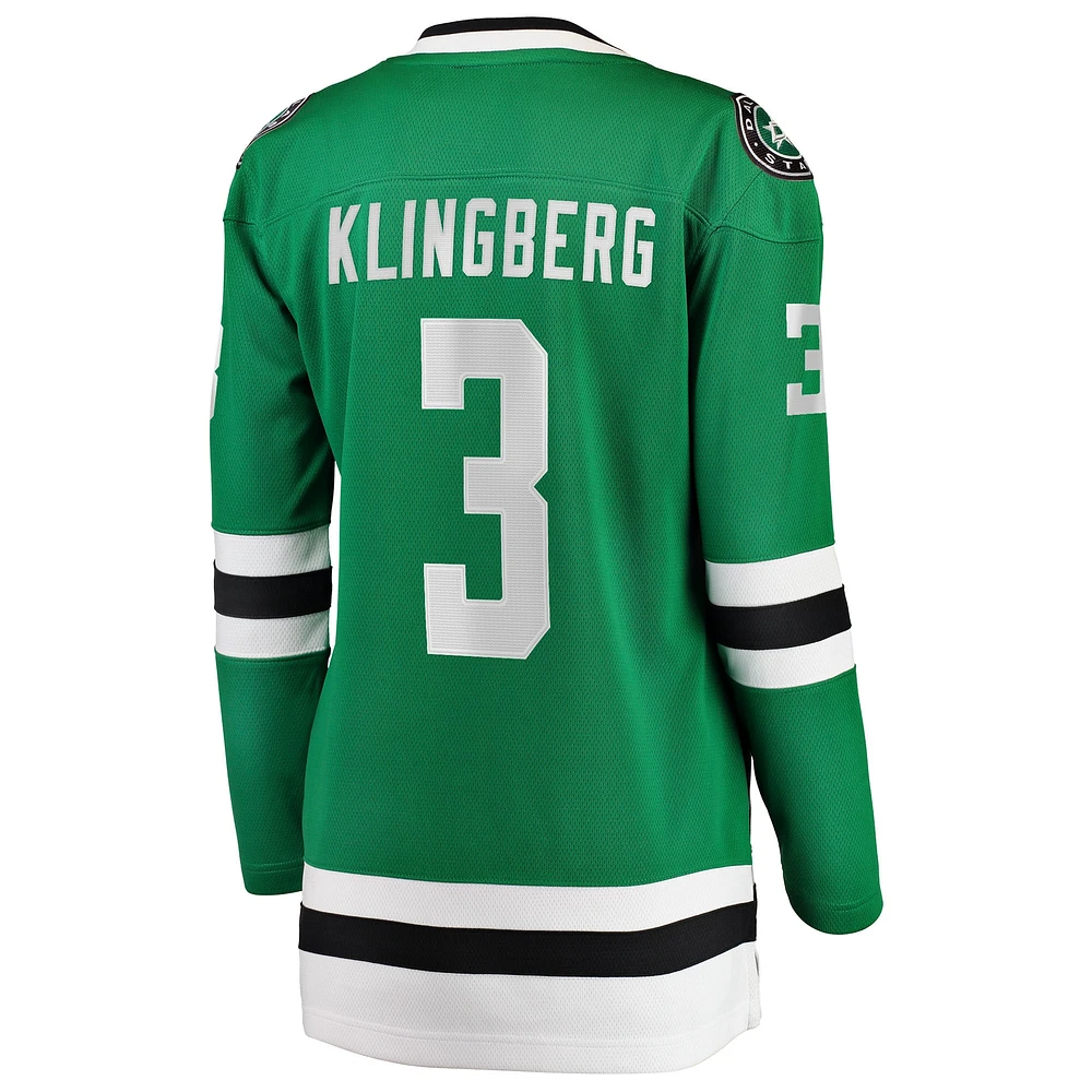 Women's Fanatics John Klingberg Kelly Green Dallas Stars Breakaway Player Jersey
