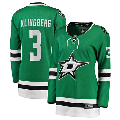 Women's Fanatics John Klingberg Kelly Green Dallas Stars Breakaway Player Jersey