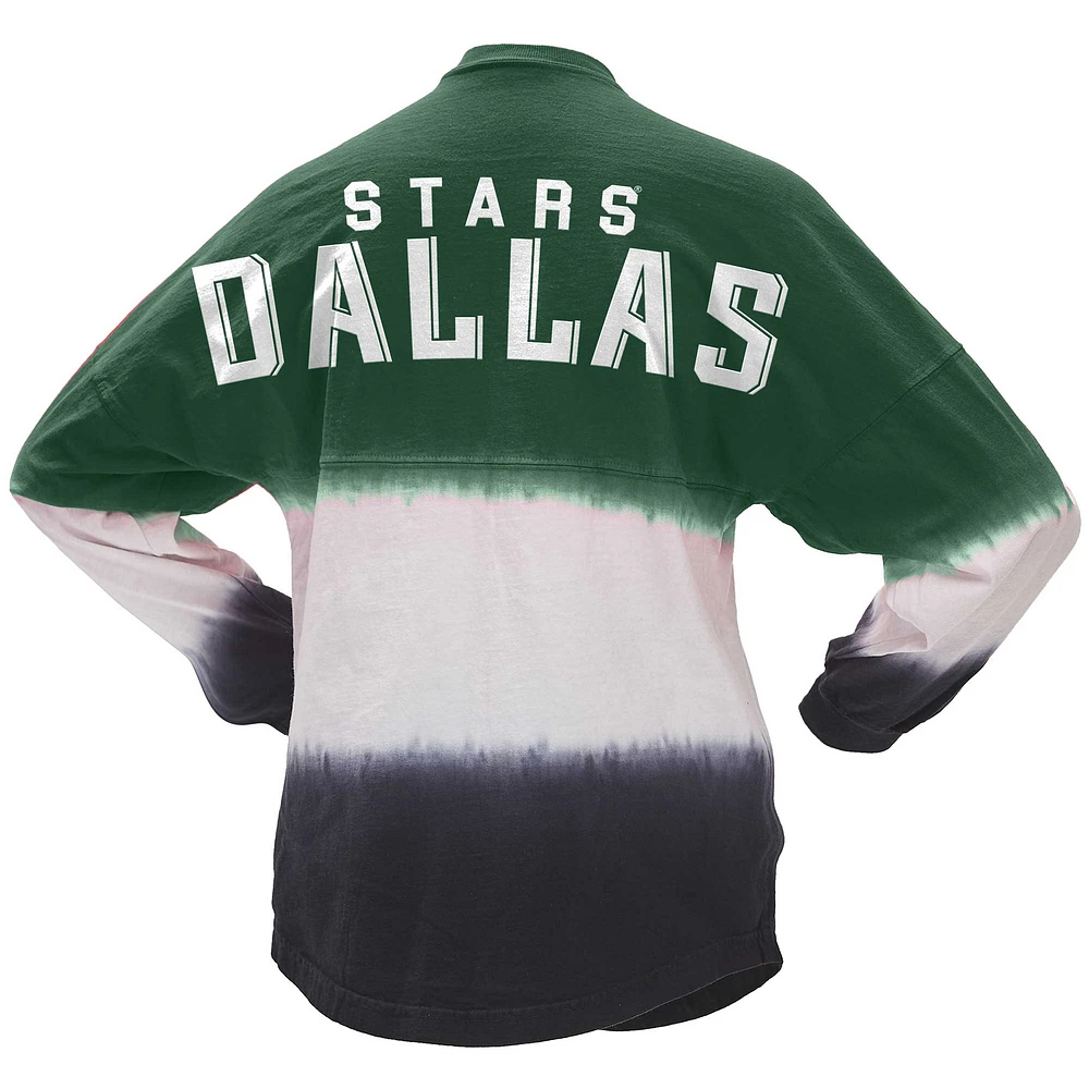 T-shirt à manches longues ombré Fanatics Kelly vert/noir Dallas Stars pour femmes