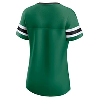 Women's Fanatics Kelly Green Dallas Stars Iconic Athena Lace-Up T-Shirt