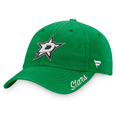 Casquette ajustable avec logo principal des Dallas Stars Fanatics Kelly Green pour femmes