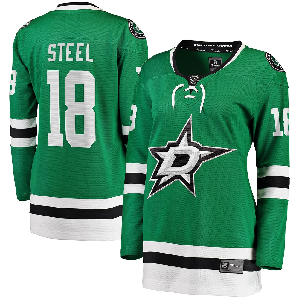 Maillot de joueur échappé à domicile Fanatics Sam Steel Kelly Green Dallas Stars pour femmes