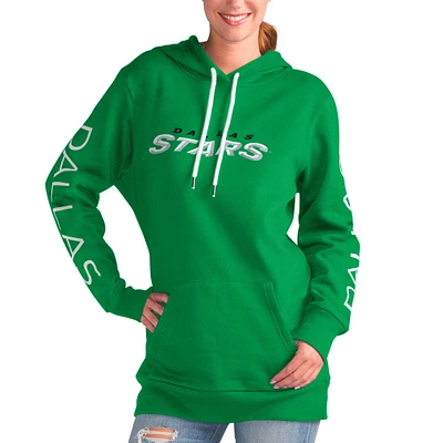 Women's G-III 4Her by Carl Banks Kelly Green Dallas Stars Overtime Pullover Hoodie