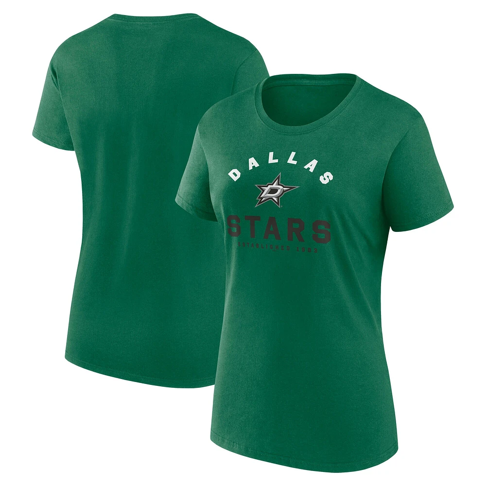 T-shirt à manches courtes en coton pour femme, modèle V110793 Stars 1314 NHL Fanatics SU25 Logo Athletic, inégalé, TEELADRIB 03TD-1314-2GR-TPQ #16