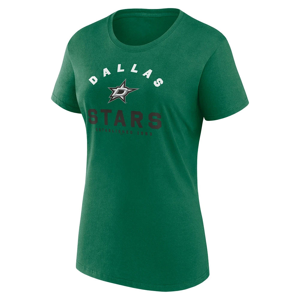 T-shirt à manches courtes en coton pour femme, modèle V110793 Stars 1314 NHL Fanatics SU25 Logo Athletic, inégalé, TEELADRIB 03TD-1314-2GR-TPQ #16