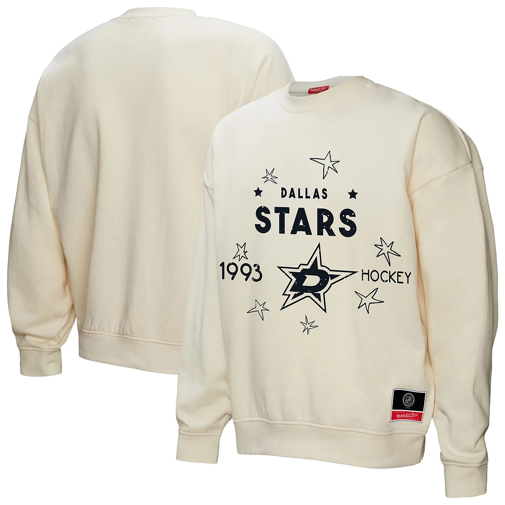 Sweat-shirt à capuche pour femme Mitchell & Ness Cream Dallas Stars Logo 3.0