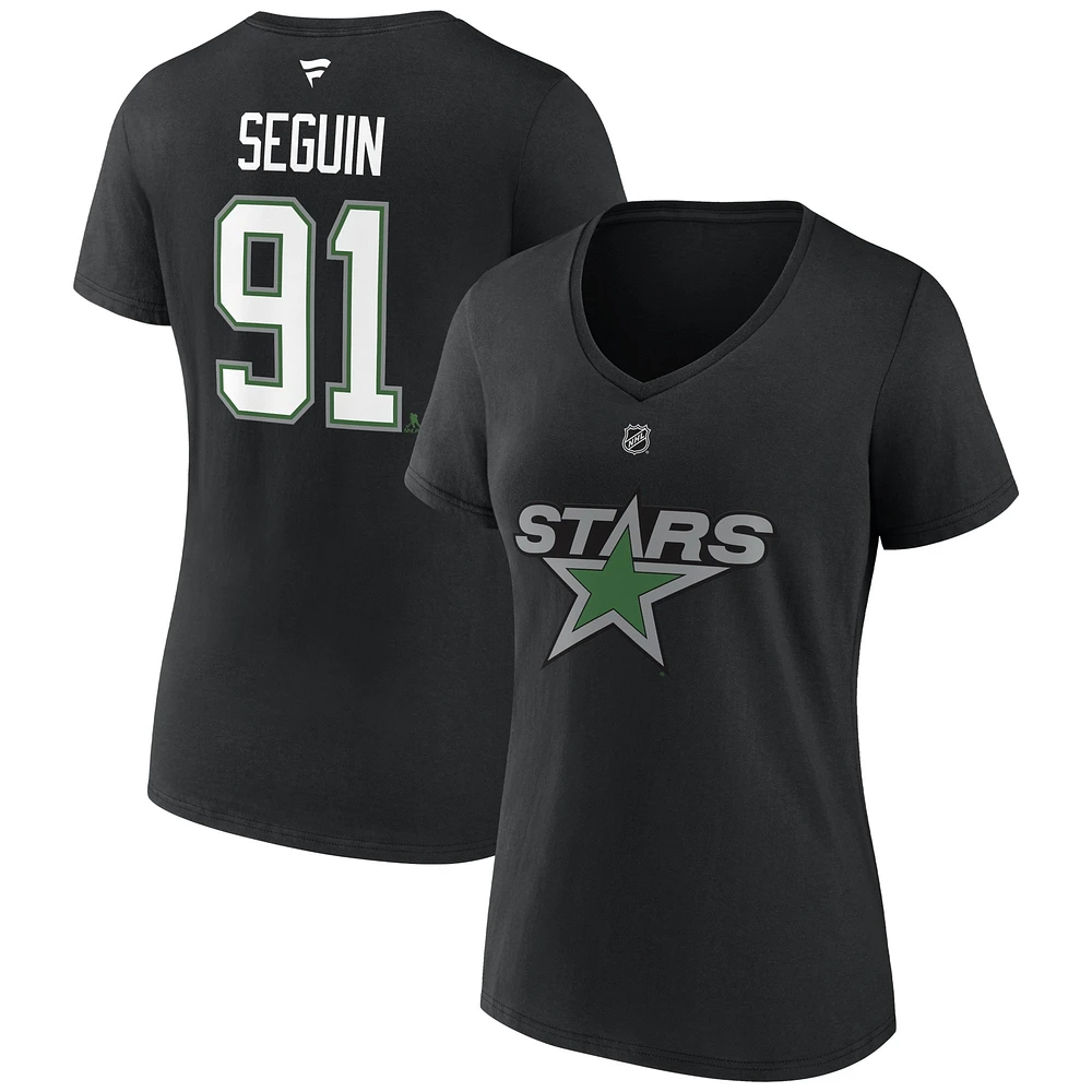 Women's Tyler Seguin Black Dallas Stars Special Edition 2.0 Name & Number V-Neck T-Shirt