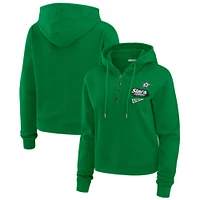 Women's WEAR by Erin Andrews  Kelly Green Dallas Stars Waffle-Knit Pullover Hoodie