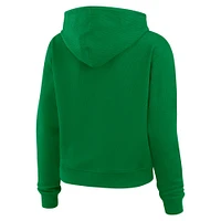 Women's WEAR by Erin Andrews  Kelly Green Dallas Stars Waffle-Knit Pullover Hoodie